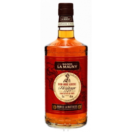 Maison La Mauny Rhum Ambré Heritage 1749 Finish Porto 40°