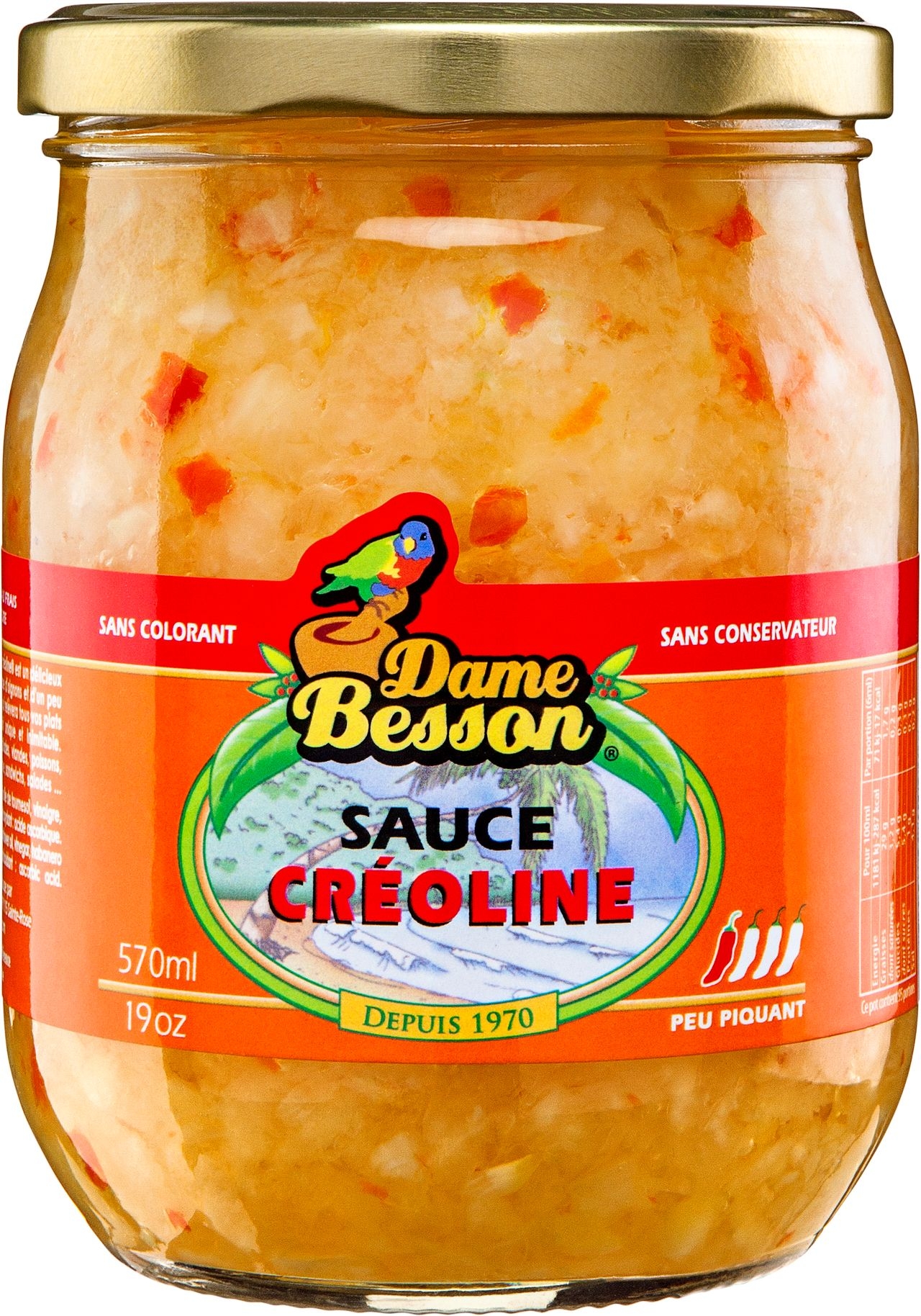 Sauce Créoline piquante DAME BESSON, bocal de 370ml - Super U